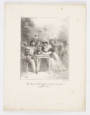 Ah! Trop aimable Lancier, si ma mère me voyait! Quelle scène!, aus: "Album pour 1825"
