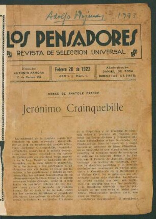 Jerónimo Crainquebille