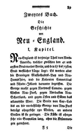 Zweytes Buch. Die Geschichte von Neu-England.