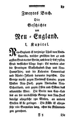 Zweytes Buch. Die Geschichte von Neu-England.