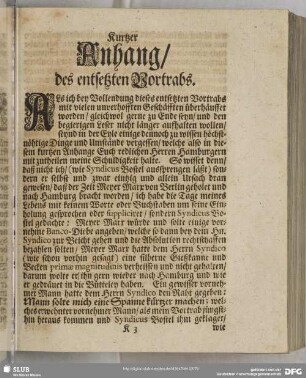 Kurtzer Anhang des entsetzten Vortrabs