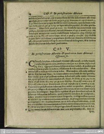 Cap. V. De perlustratione Actorum, & quod circa hanc Advocati Officium sit