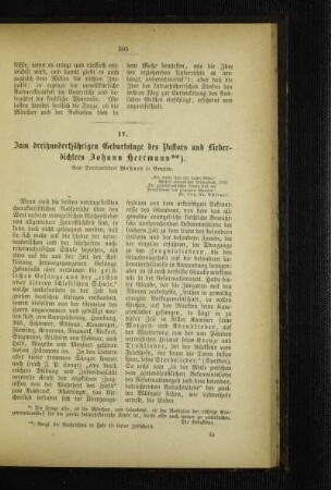 Zum dreihundertjährigen Geburtstage des Pastors und Liederdichters Johann Heermann