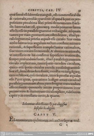 Soluuntur biectiones & paralogismi Iosephi Scaligeri. CAPUT V.