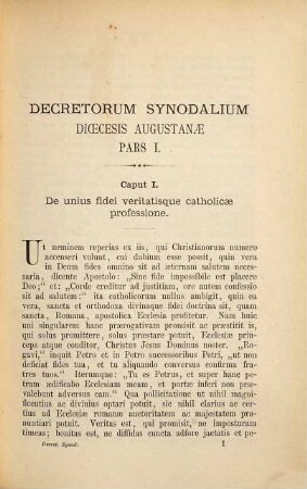 Decreta Synodalia Dioecesis Augustanae : Praesidente Henrico V. episcopo Augustano anno, MDCX promulgata ; jussu et auctoritate Pancratii episcopi Augustani notis additis noviter edita