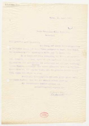 Brief an Willy Burmester : 11.04.1911