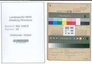 Entnazifizierung Hubert Dickhoven , geb. 22.08.1910 (Kaufmaennischer Angestellter)