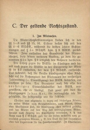 C. Der geltende Rechtszustand