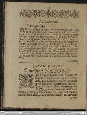 Jacob Horstii Teutsche Anatome