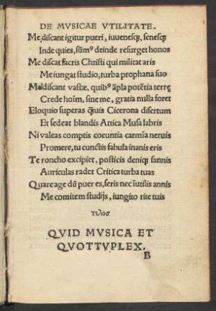 Quid Musica Et Quottuplex.