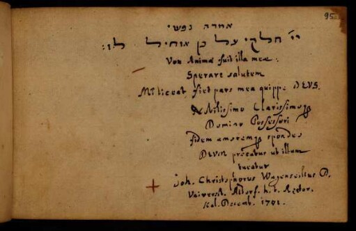 Wagenseil, Johann Christoph. Altdorf, 01.12.1701.