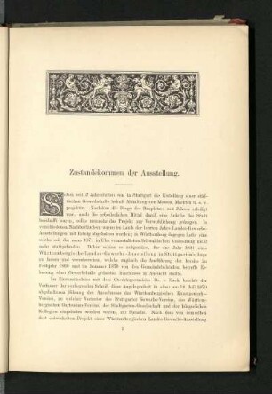 Zustandekommen der Ausstellung