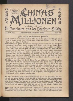 XX. Jahrg. Nr. 3. März 1919