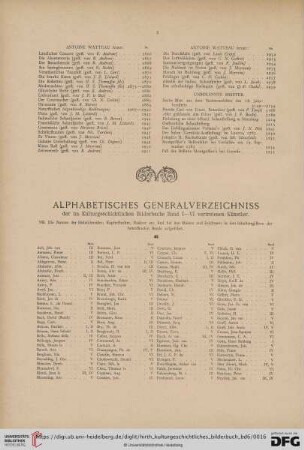 Alphabetisches Generalverzeichnis