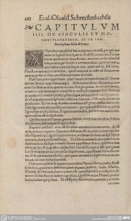 CAPITULUM IIII. DE CIRCULIS ET MOTIBUS PLANETARUM, ET DE CAUsis eclipsium Solis & Lunae.