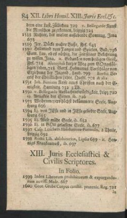 XIII. Juris Ecclesiastici & Civilis Scriptores