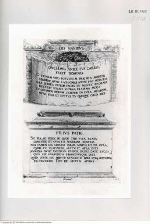Monumenta clarorum doctrina praecipuè ..., Tafel 107: Grabmal des Anicetus und Grabmal eines Sohnes in Rom