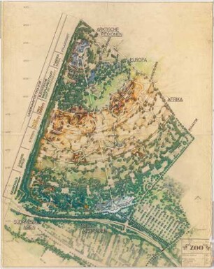 Hansjakob, Gottfried; Frankfurt am Main; Frankfurter Zoo - Gesamtanlage (Lageplan)