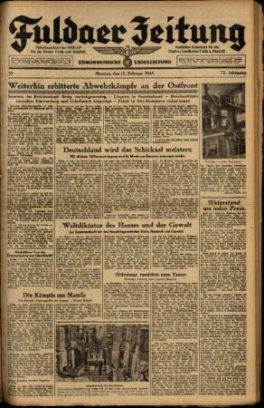 Ausgabe vom Montag, den 12. Februar 1945.