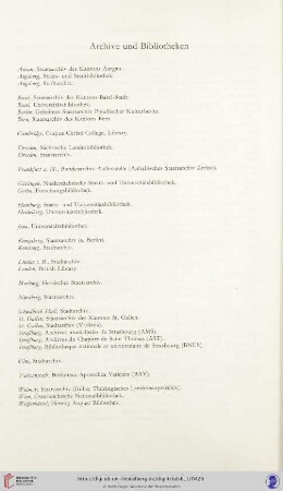 Archive und Bibliotheken
