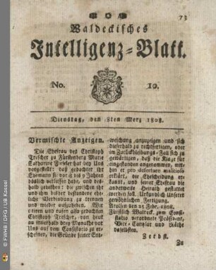 No. 10. Dienstag, den 8ten Merz 1808