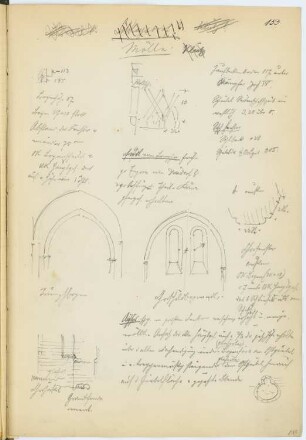 St. Nikolai-Kirche, Mölln: Details (aus: Skizzen- und Fotoalbum 9)