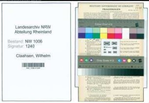 Entnazifizierung Wilhelm Claahsen , geb. 20.08.1897 (Landwirt)