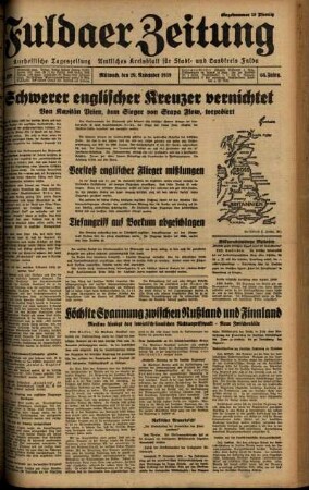 Ausgabe vom Mittwoch, den 29. November 1939.