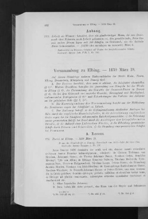 Versammlung zu Elbing. - 1430 März 19.