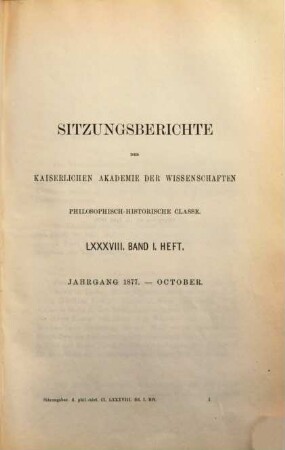 Sitzungsberichte. 88. 1877