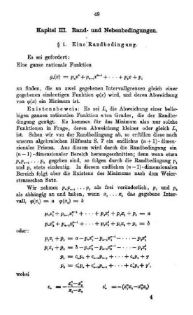 KAPITEL III. - Rand- und Nebenbedingungen