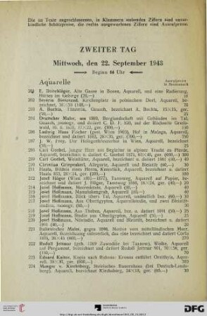 Zweiter Tag: Mittwoch, den 22. September 1943, Beginn 14 Uhr (Nr. 201-359)