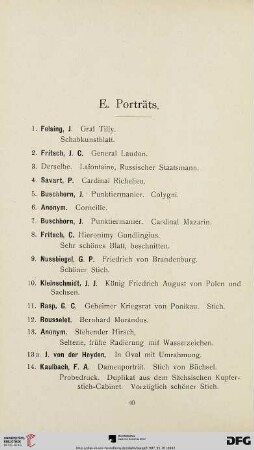 E. Porträts (Nr. 1-173)