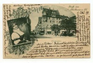 "Gruß aus Heilbronn" - Käthchen mit Käthchenhaus