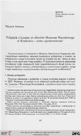 2: Polyptyk z Lusiny ze zbiorów Muzeum Narodowego w Krakowie, nowe spostrzeżenia