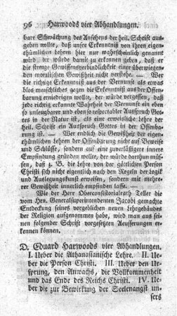Antithesen und Erläuterungen zu Harwoods 4 Abhandlungen. In: Haarwood, E.: Vier Abhandlungen.
