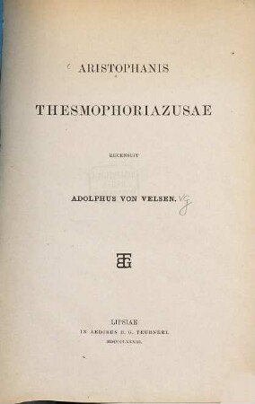 Aristophanis Thesmophoriazusae