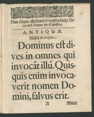 Nun folgen allerhand unterschiedliche Arten und Namen der Schrifften.