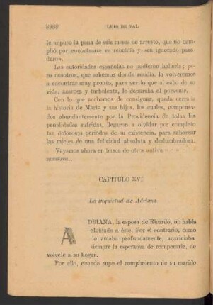 Capítulo XVI - La inquietud de Adriana
