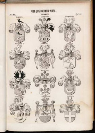 Taf. 122. Borewitz. - Borgstede. - Borkowski I. - Borkowski II. - Bormans. - Bornack. - Borne I. - Borne I. (And). - Borne II. - Bornstedt I. - Bornstedt II. - Borowicki