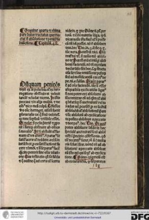 Sequitur quarta et ultima pars huius tractatus que tractat de absolutione et penitentie iniunctione. Capitulum 48.