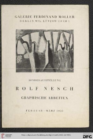 Sonderausstellung Rolf Nesch, graphische Arbeiten : Februar-März 1933
