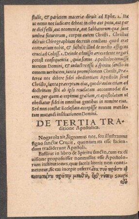 De Tertia Traditione Apostolica.
