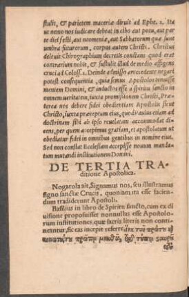 De Tertia Traditione Apostolica.