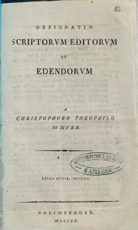 Designatio Scriptorum editorum et edendorum