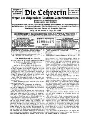 Das Staatsbürgerrecht der Lehrerin : Vortrag, gehalten auf der neunten ordentlichen Versammlung des Landesvereins Preußischer Volksschullehrerinnen in Düsseldorf, Pfingsten 1912