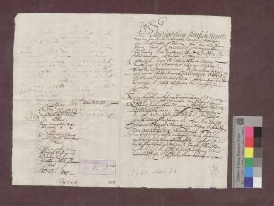 Gillmann Weiß zu Marzell verkauft der badischen Landesadministration 2 Viertel Wald um 36 Gulden und einen Gulden Weinkauf.