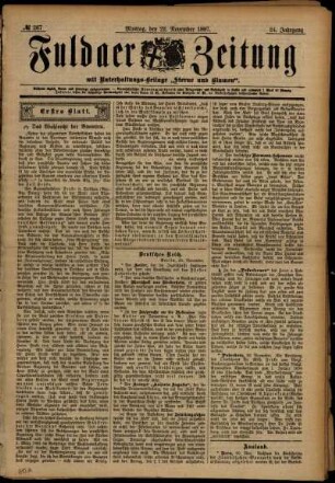 Erste Ausgabe vom Montag, den 22. November 1897.