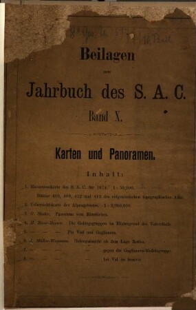 Jahrbuch des Schweizer Alpenclub = Annuaire / Club Alpin Suisse. 10, 10 [(1875)]