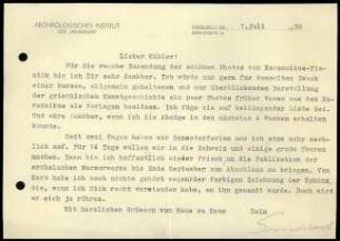 W.H. Schuchhardt an K. Kübler